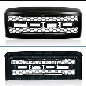 Black Front Grille with Honeycomb Design